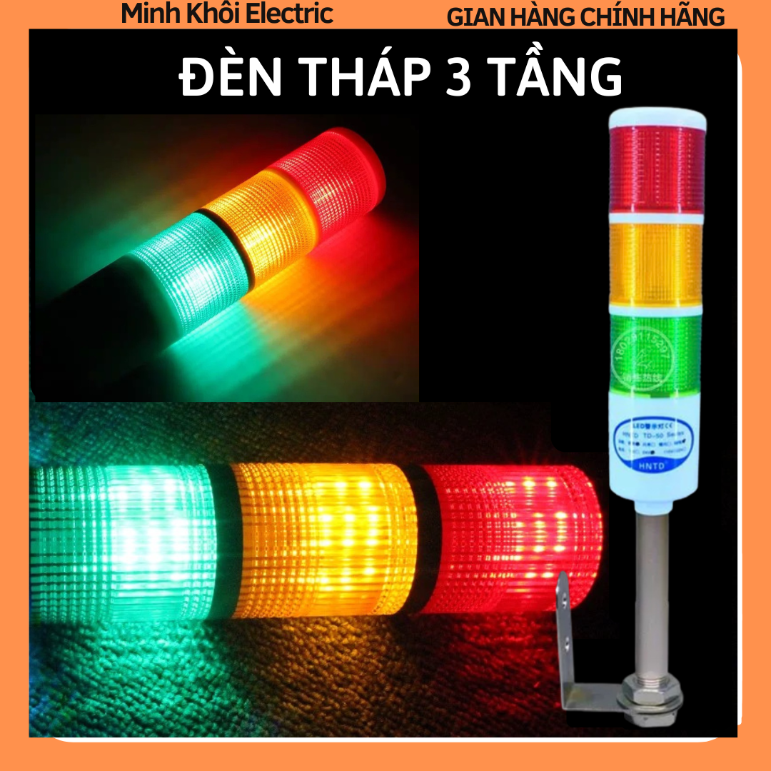 Đèn tháp 3 tầng có còi và không còi,đèn tháp tín hiệu cảnh báo công nghiệp