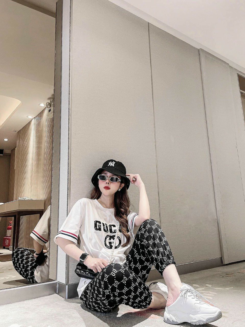 Đồ bộ thun form rộng họa tiết GC thời trang