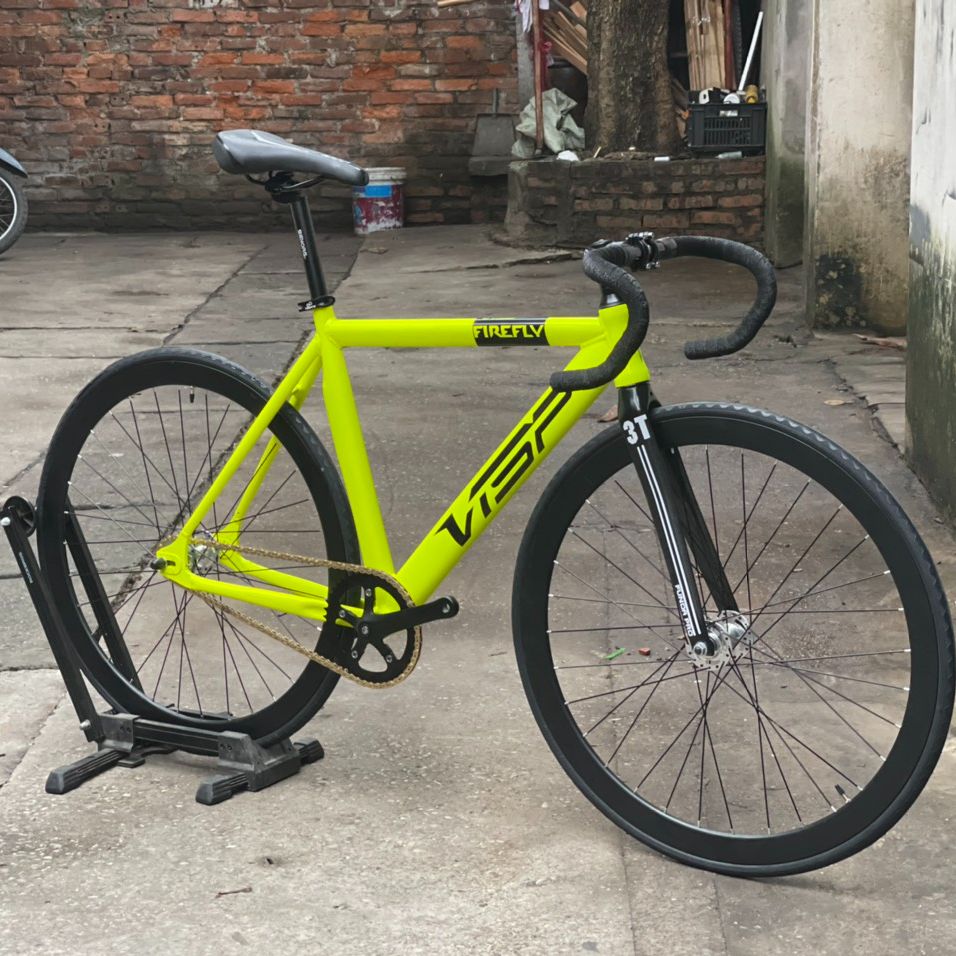 Bộ vành xe đạp Fixed Gear Hub XJ bạc đạn Đen 4cm