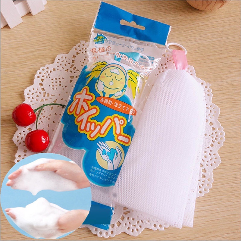 Lưới tạo bọt rửa mặt có móc treo tiện lợi