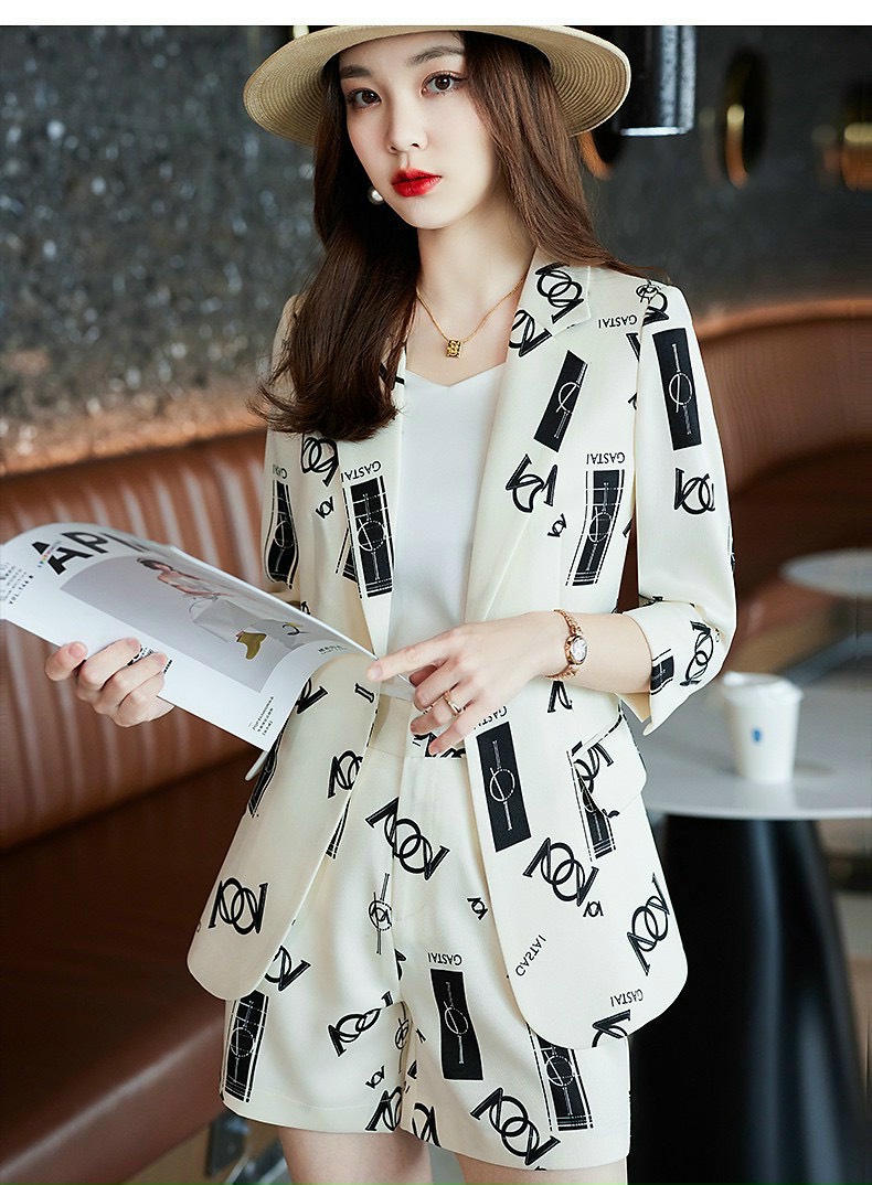 Sét vest 3 món họa tiết tay lỡ