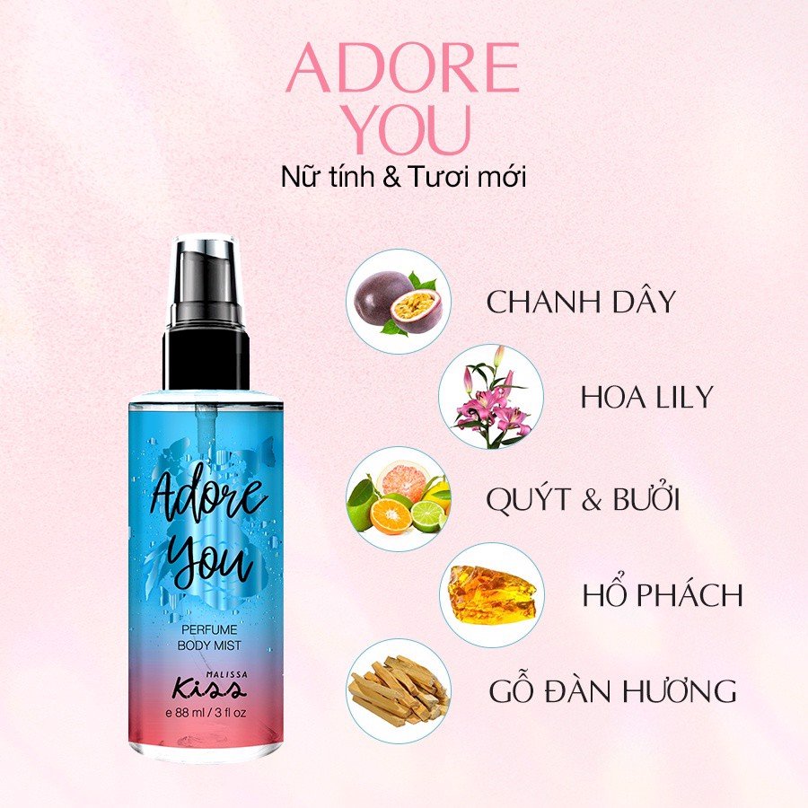 Xịt Thơm Toàn Thân Hương Nước Hoa Malissa Kiss Body Miss