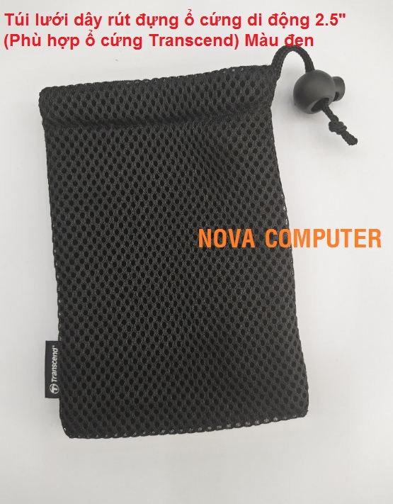 Túi lưới dây rút đựng ổ cứng di động 2.5" (Phù hợp ổ cứng Transcend) Màu đen