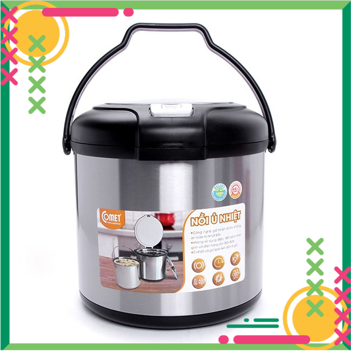 NỒI Ủ NHIỆT COMET CM7661B ( 5 LÍT ). BẢO HÀNH 12 THÁNG