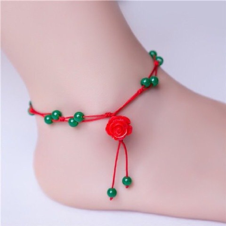 ( 16 Mẫu ) Lắc chân sợi chỉ đỏ may mắn