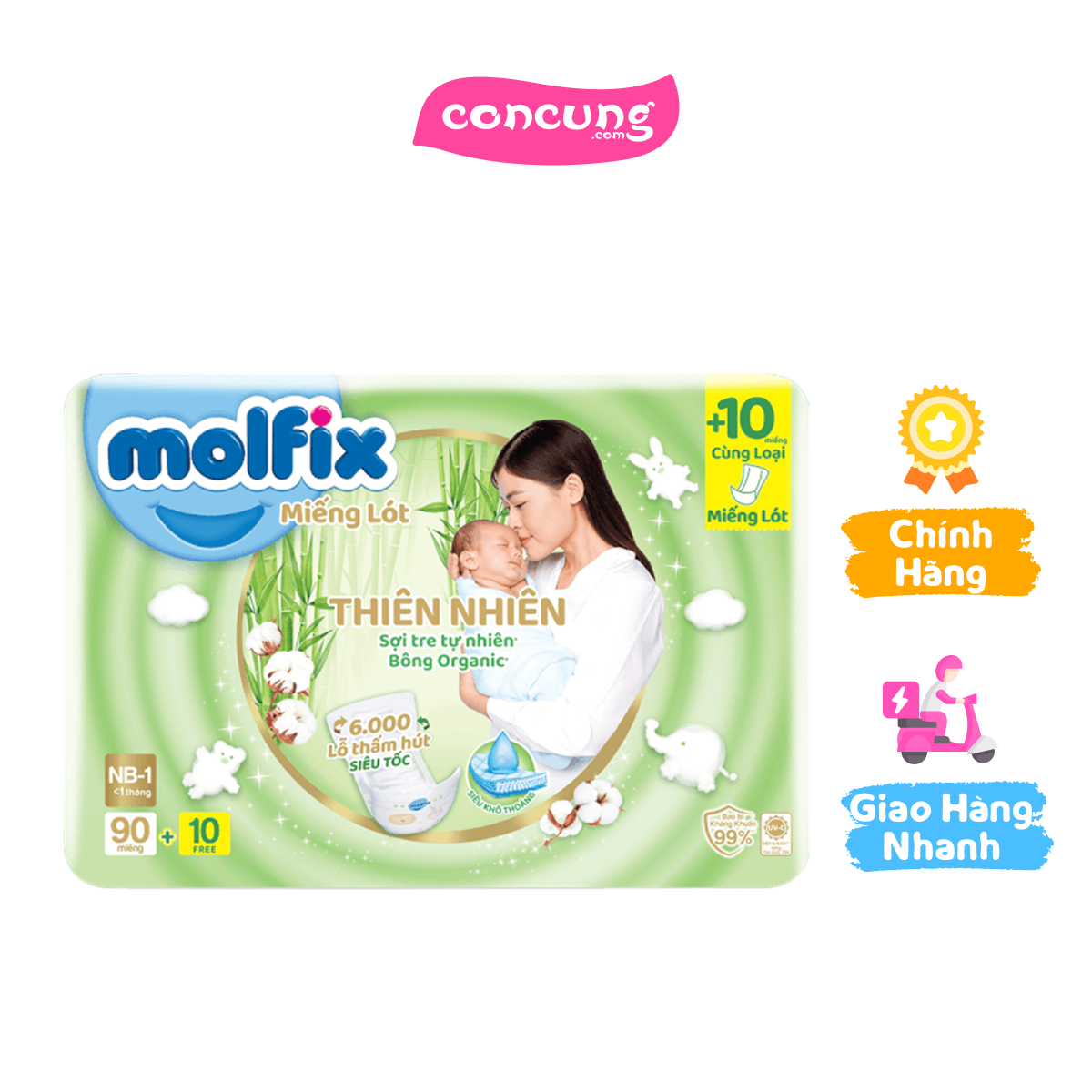 Miếng lót Molfix Thiên Nhiên + 10 miếng