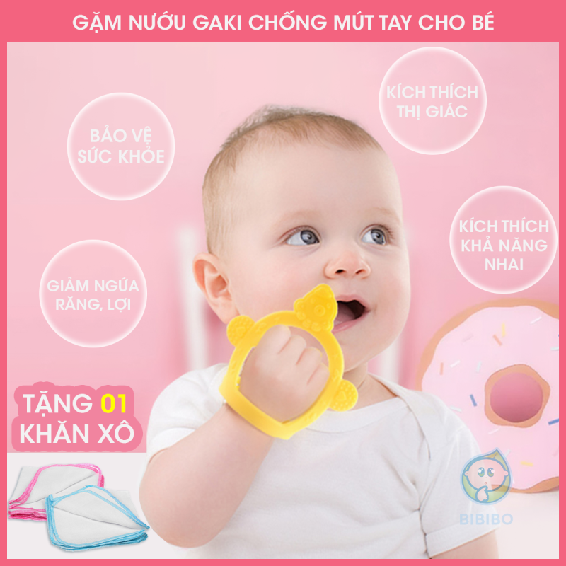 Gặm nướu cho bé GAKI G22 có khả năng chịu nhiệt lên đến 180 độ dễ dàng tiệt trùng, làm bằng silicon cao cấp an toàn cho bé, giảm ngứa lợi, kích thích khả năng nhai, gặm nướu cho bé silicon lỗi 1 đổi 1 - shop BIBIBO