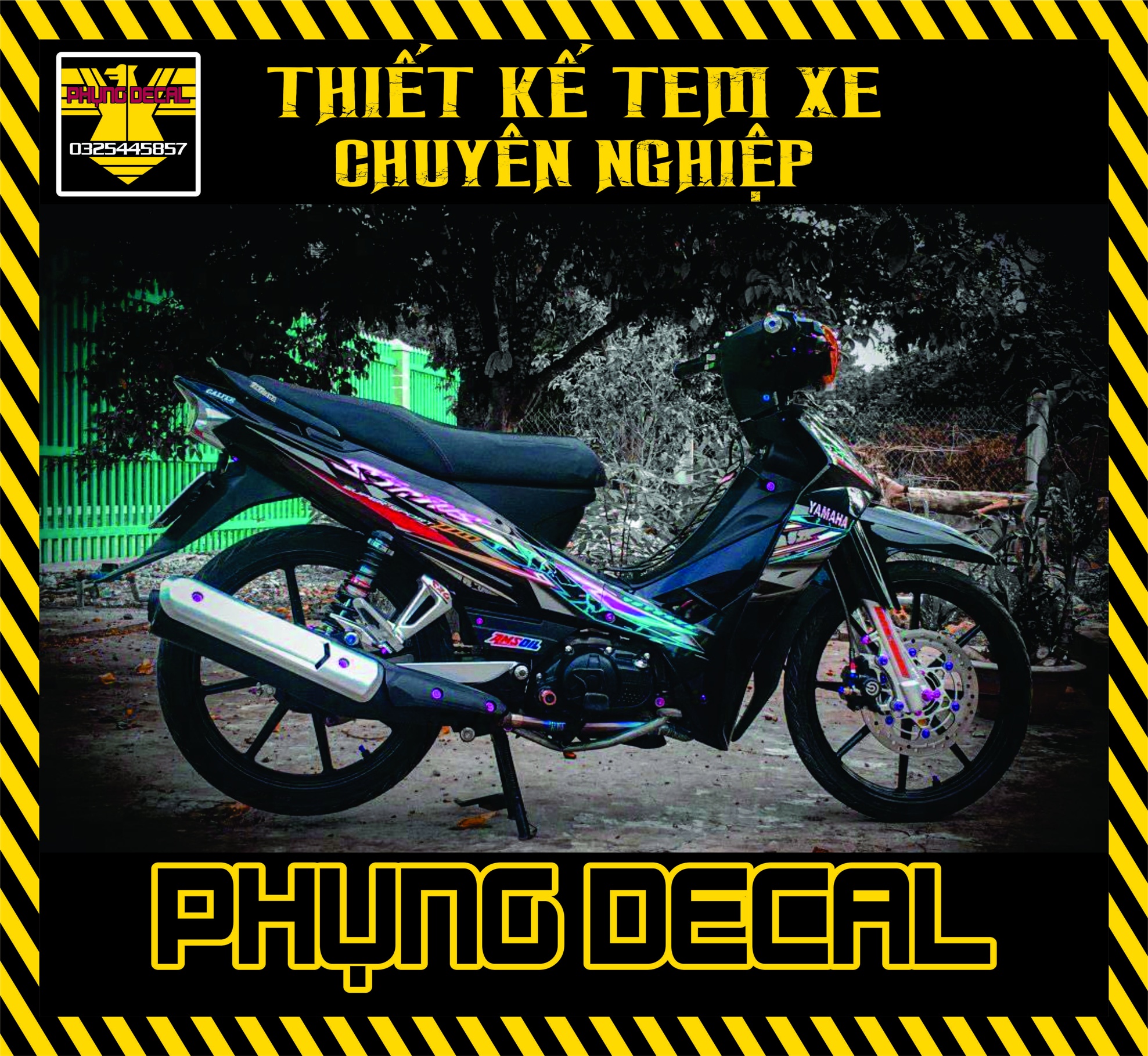 Tem rời sirius dán xe đen decal 17