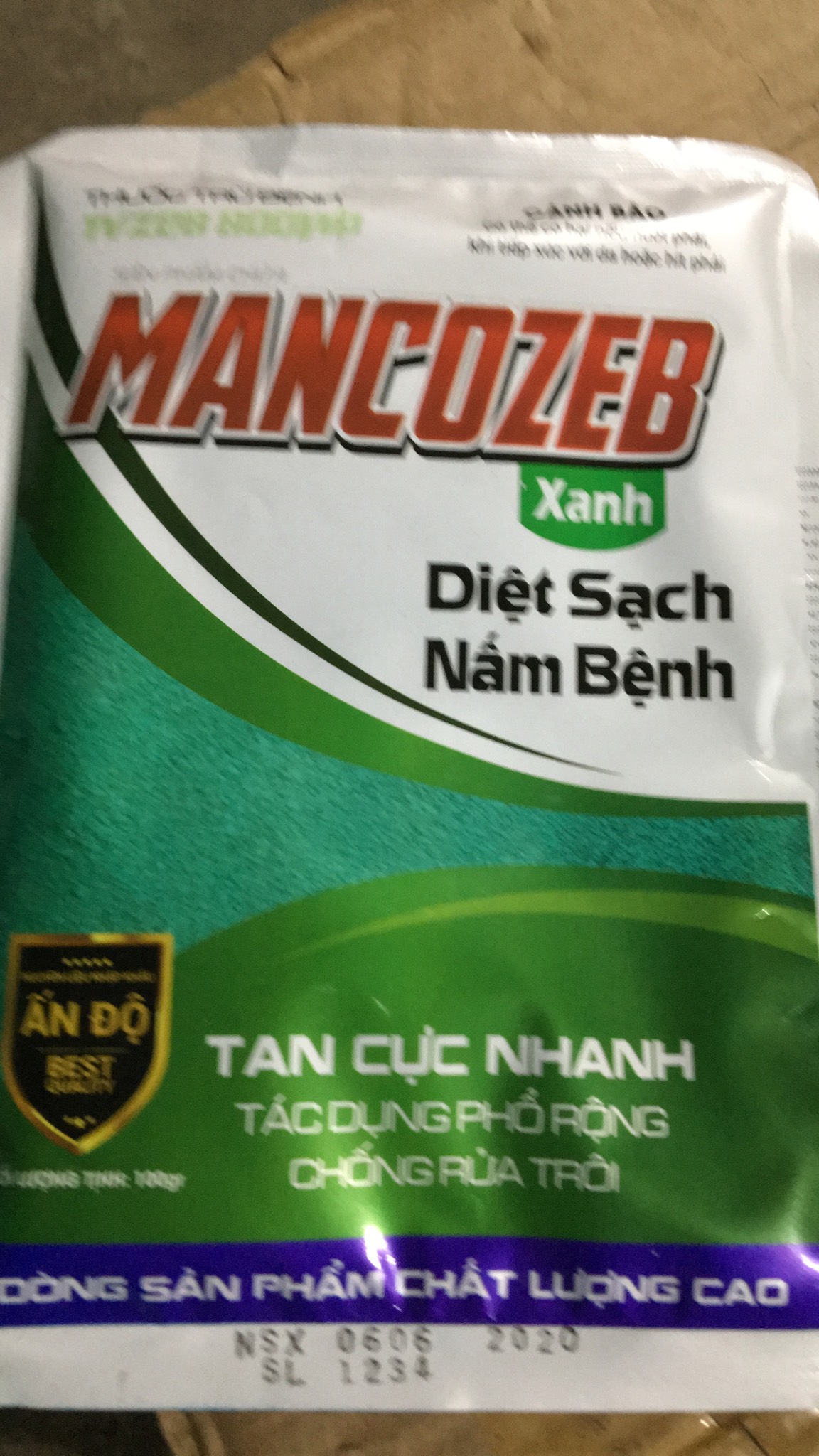 sản phẩm bảo vệ cây trồng Mancozeb Xanh gói 100gr
