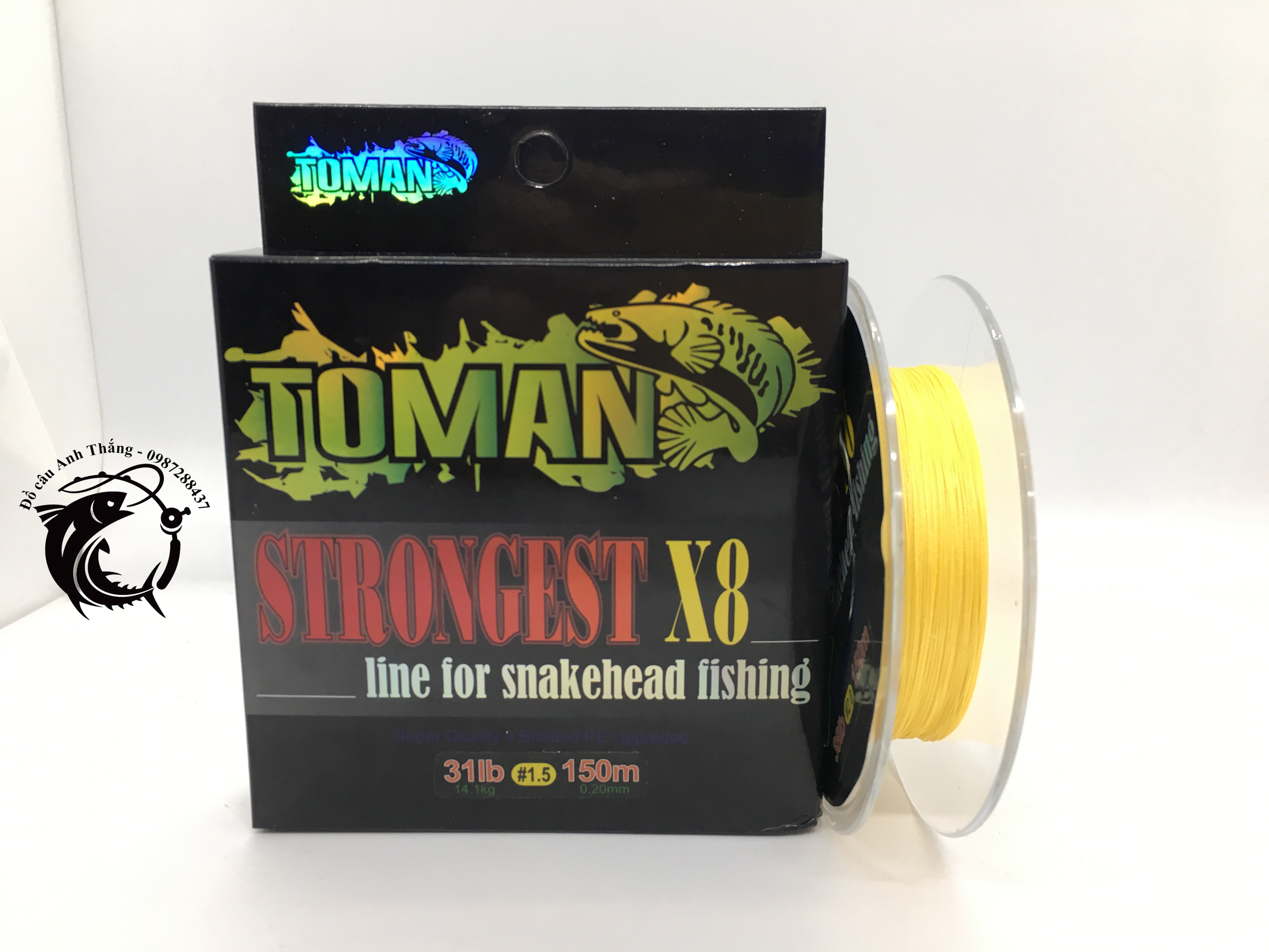 Dây dù PE Toman strongest X8 150m Thái Lan chuyên câu lure
