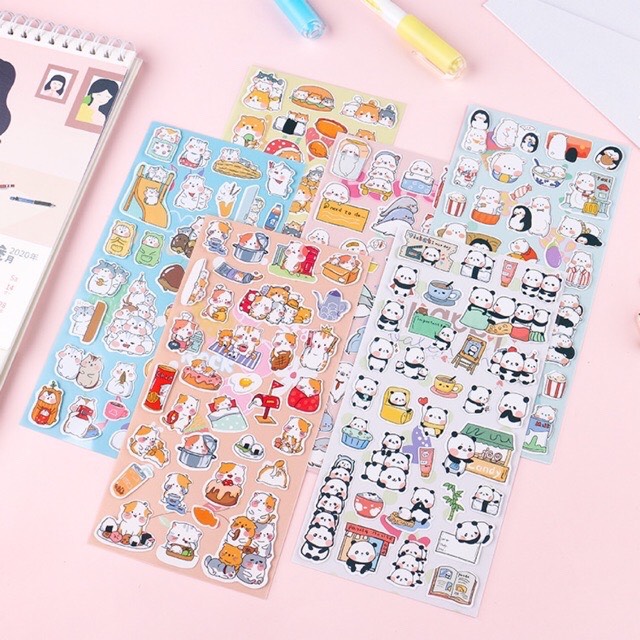 [HCM]Bộ 1 tấm Sticker hình thú cưng