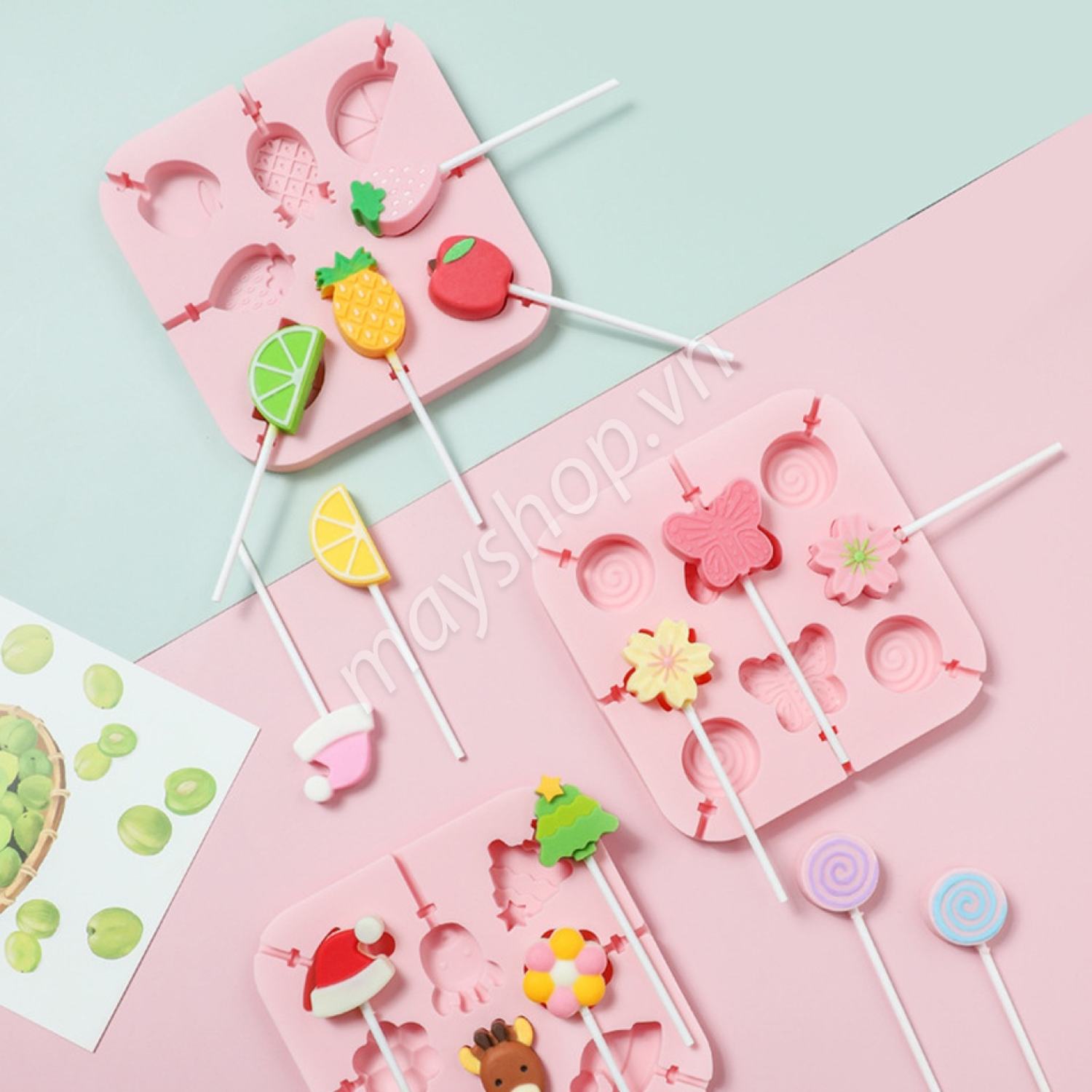 Khuôn kẹo mút silicone/ Nhiều mẫu