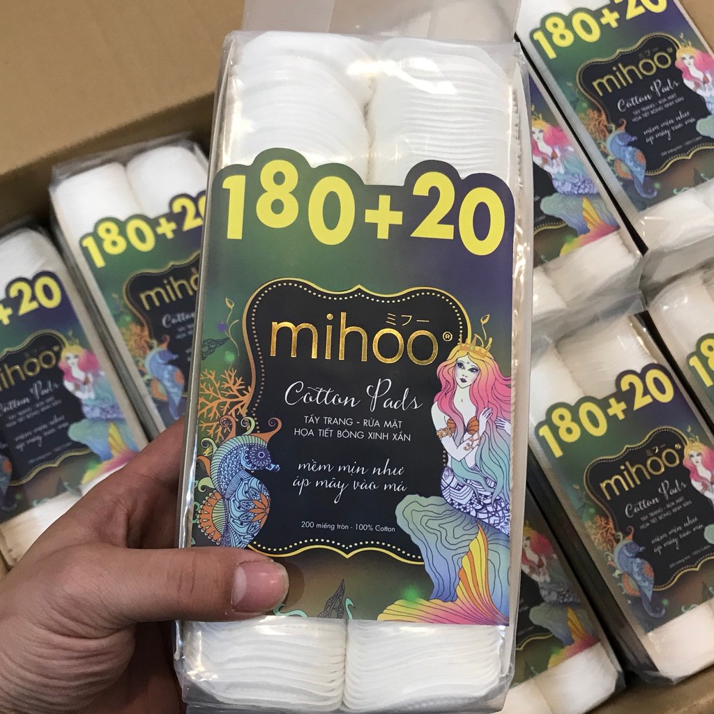 Bông Tẩy Trang Mihoo Hàn Quốc 200 Miếng