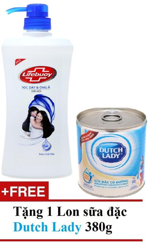 Dầu gội Lifebuoy tóc dày óng ả XANH 640g TẶNG 1 lon sữa đặc Cô Gái Hà Lan 380g giá rẻ