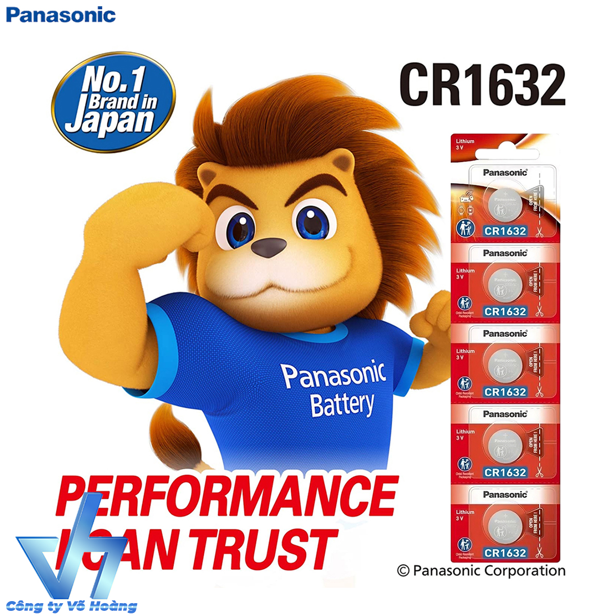 Pin Panasonic CR1632 Lithium 3V / DL1632 / ECR1632 / GPCR1632 tương thích nhiều thiết bị