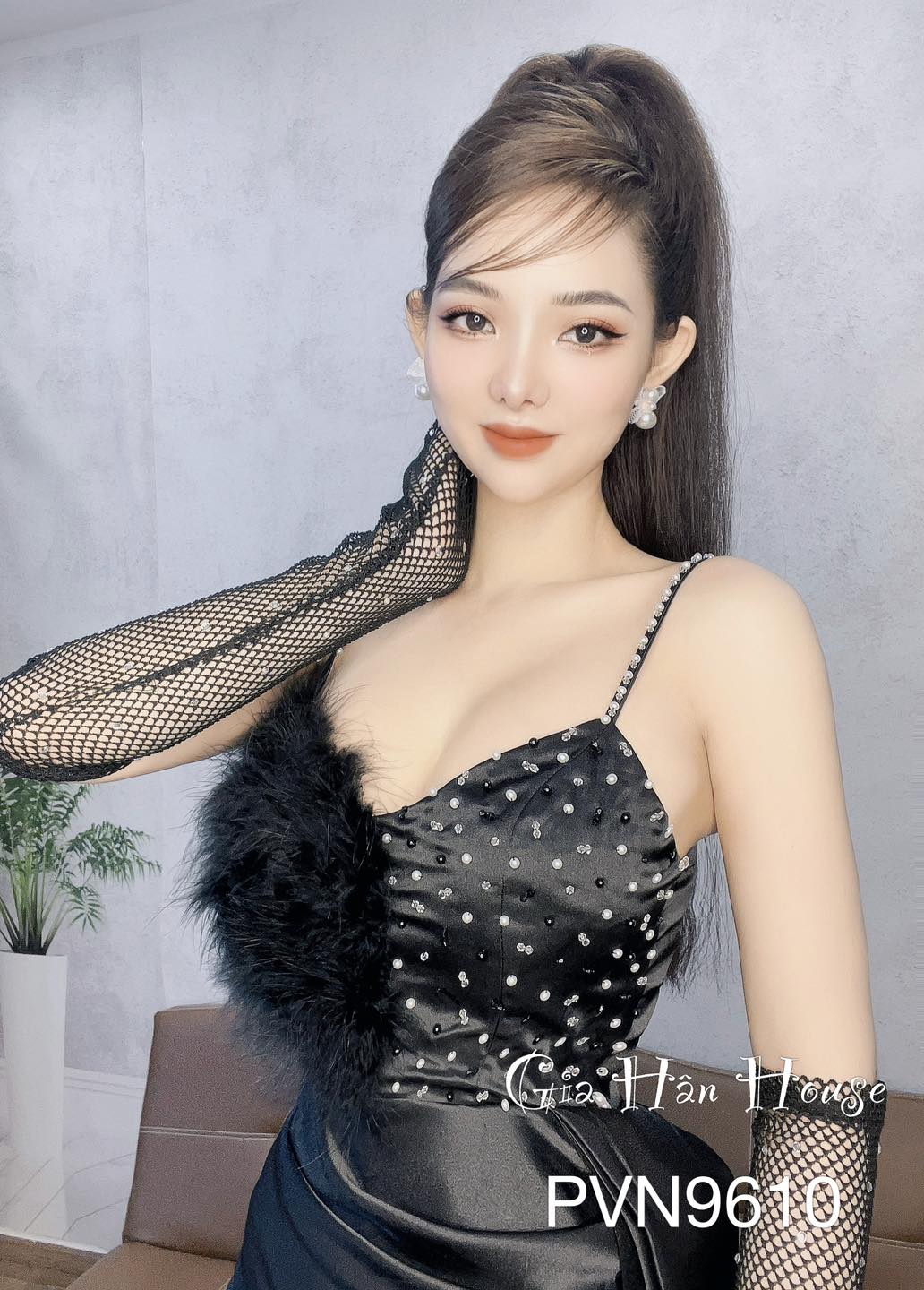 Đầm ngọc phối lông quí phi