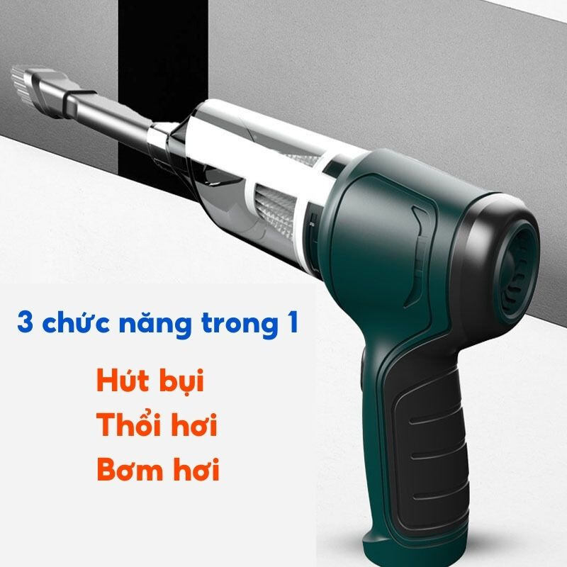 Máy hút bụi ô tô cầm tay Tomashio 3in1, Máy hút bụi không dây đa năng 120W sử dụng hút bụi ô tô, sofa, giường