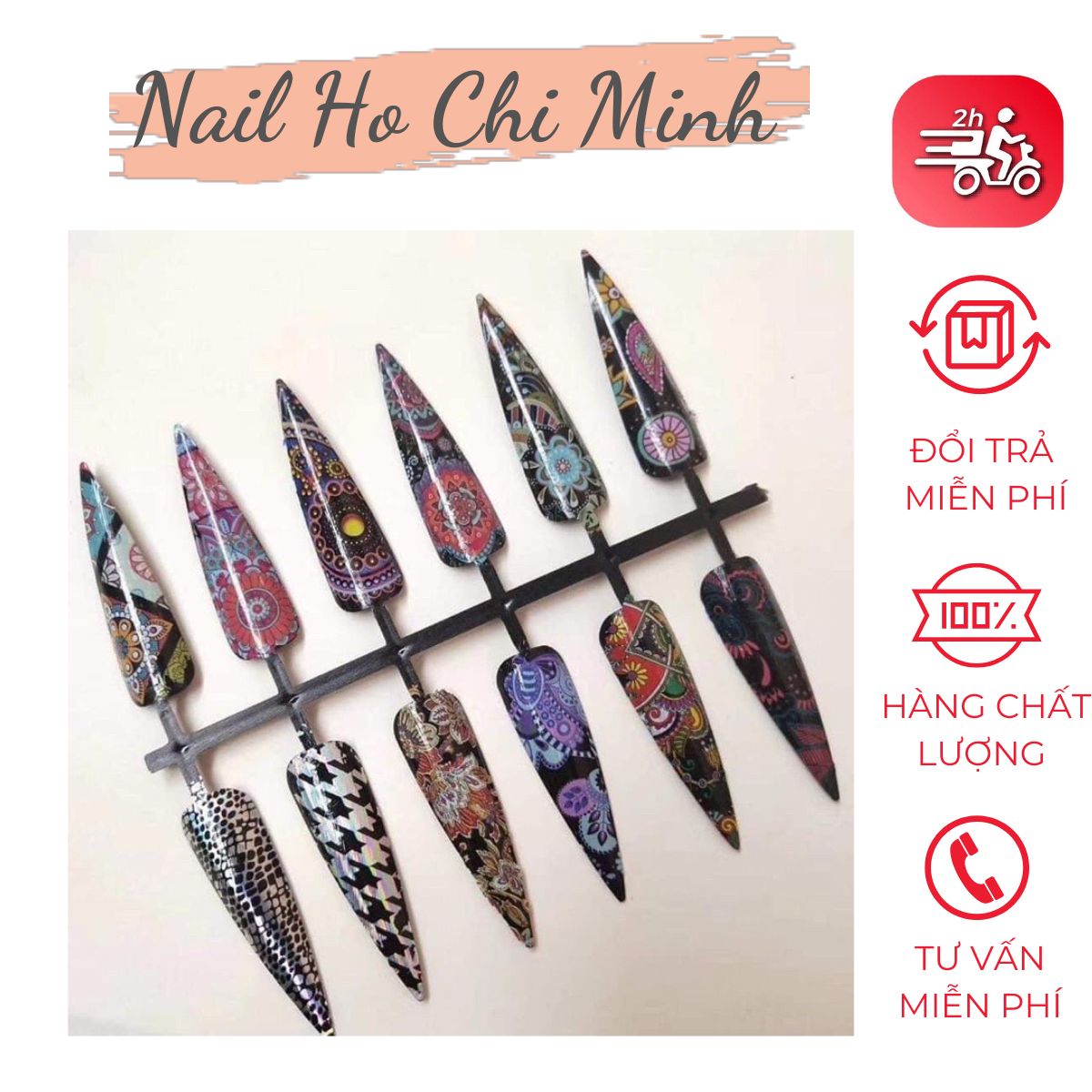 [HCM] Foil Dán Trang Trí Móng Nail - Set 10 Cuộn 4*100cm