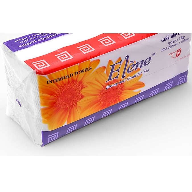 Khăn giấy bếp đa dụng Elene gói 100 tờ 2 lớp ( 220 x 195mm )