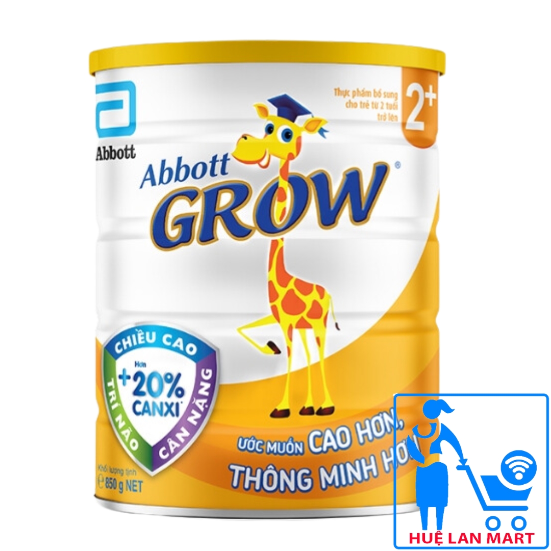 Sữa Bột Abbott Grow 2+ - Hộp 850g (Ước muốn Cao hơn, Thông Minh hơn)