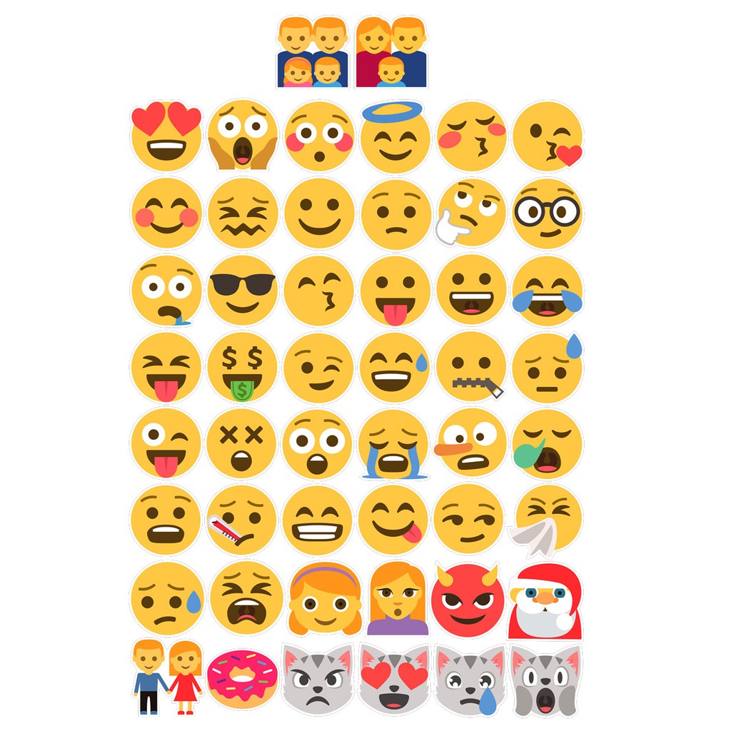 Bộ 50 Sticker Hình EMOJI Cute