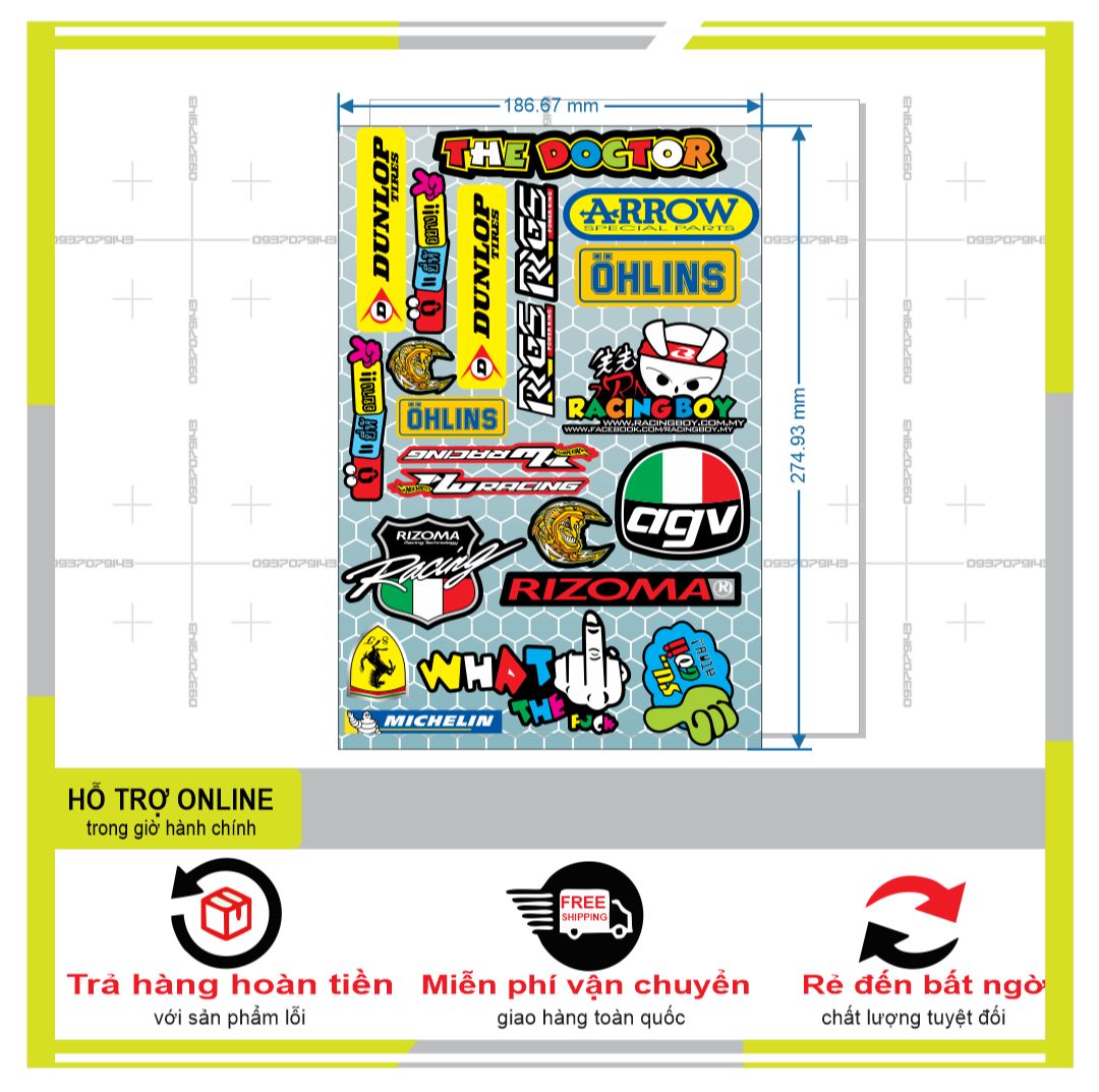 LOGO STICKER CÁC THƯƠNG HIỆU NỔI TIẾNG