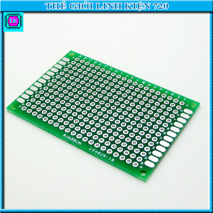 Phíp đồng đục lỗ 2 mặt pcb xanh tốt dày 1.6mm
