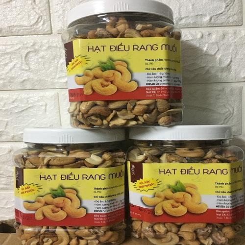 Hạt điều sạch rang muối 1kg (Gồm 2 hộp) loại vỡ
