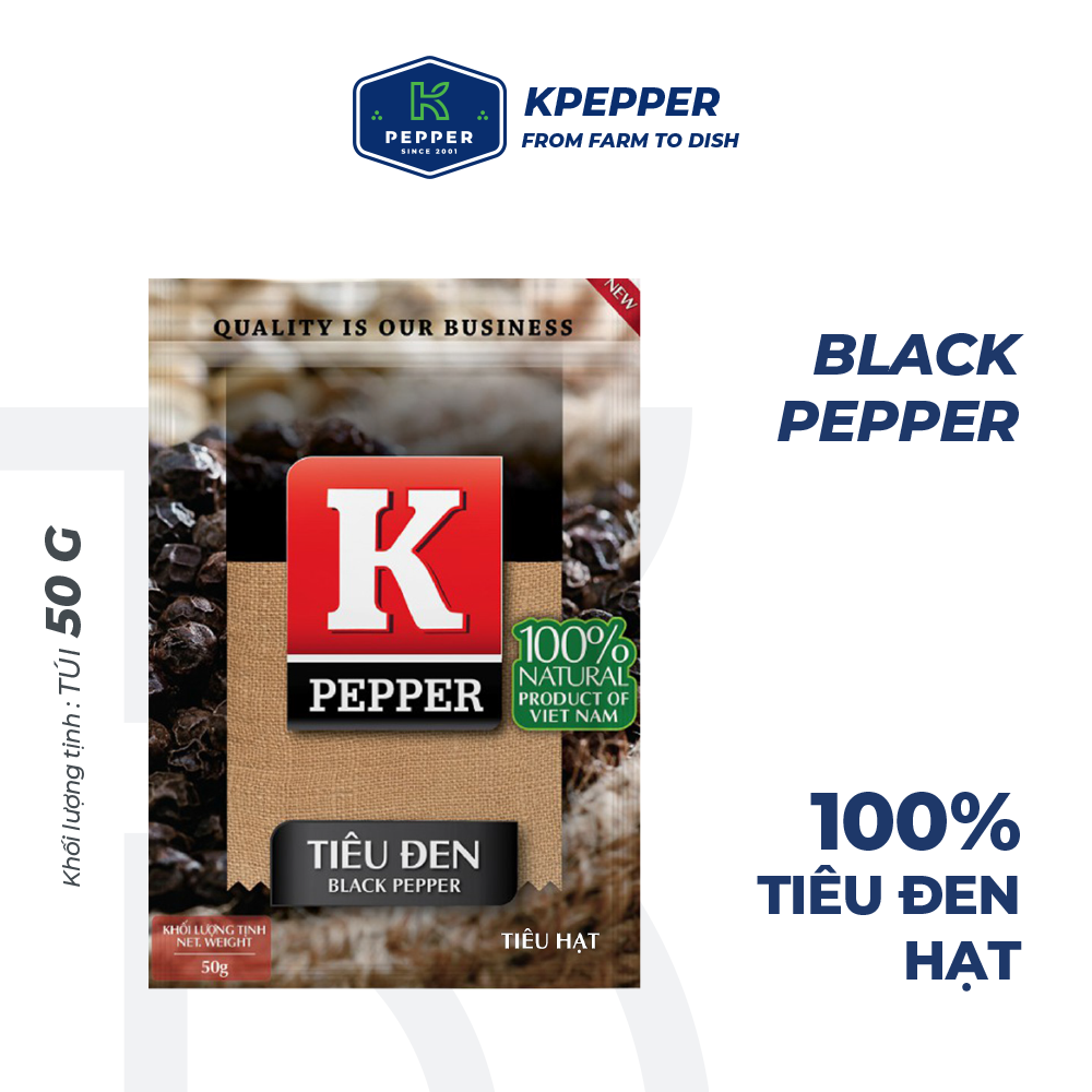 Tiêu đen hạt túi K Pepper 50g