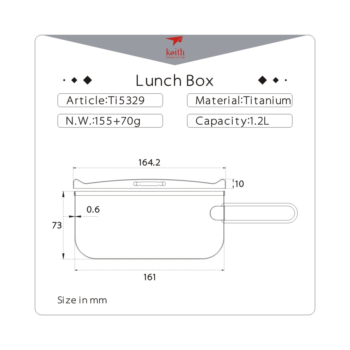 Hộp Lunch Box Titanium Keith Ti5329 1200ml