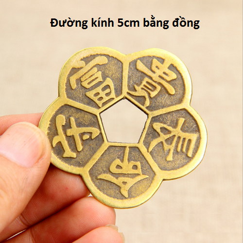 Hoa mai 5cm may mắn bằng đồng