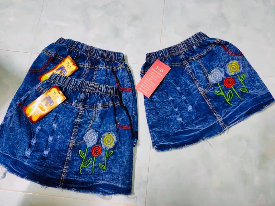 Chân váy jean size đại cho bé gái