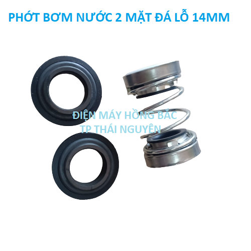 Phớt bơm tõm - bơm nước 2 mặt đá lỗ trục 14mm