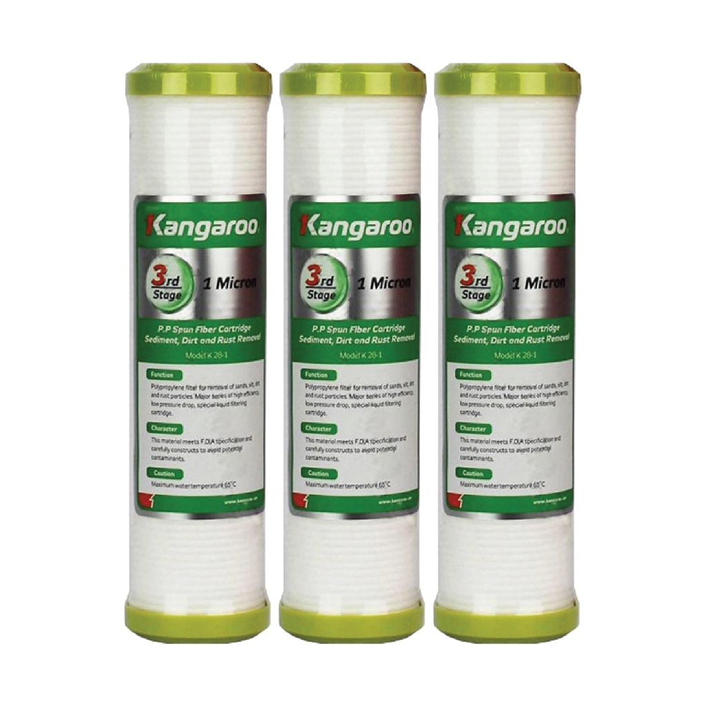 Combo 2 bộ lọc thô 123 + 2 lõi số 1 (4 lõi số 1, 2 lõi số 2, 2 lõi số 3) cho máy Kangaroo