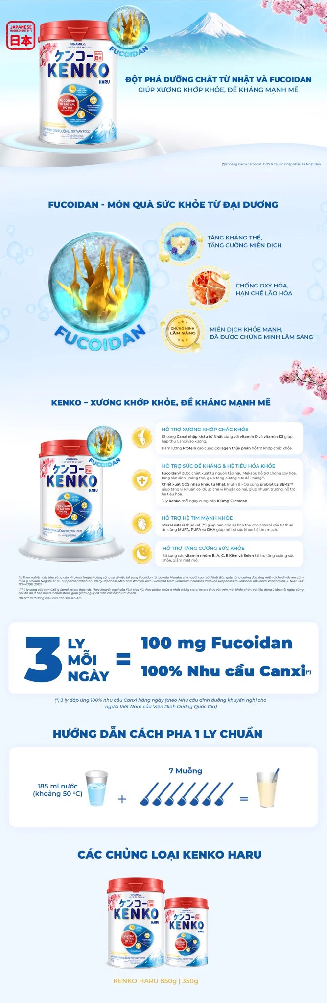 (HSD T10-2025) SỮA BỘT VINAMILK KENKO HARU - HỘP 850G.