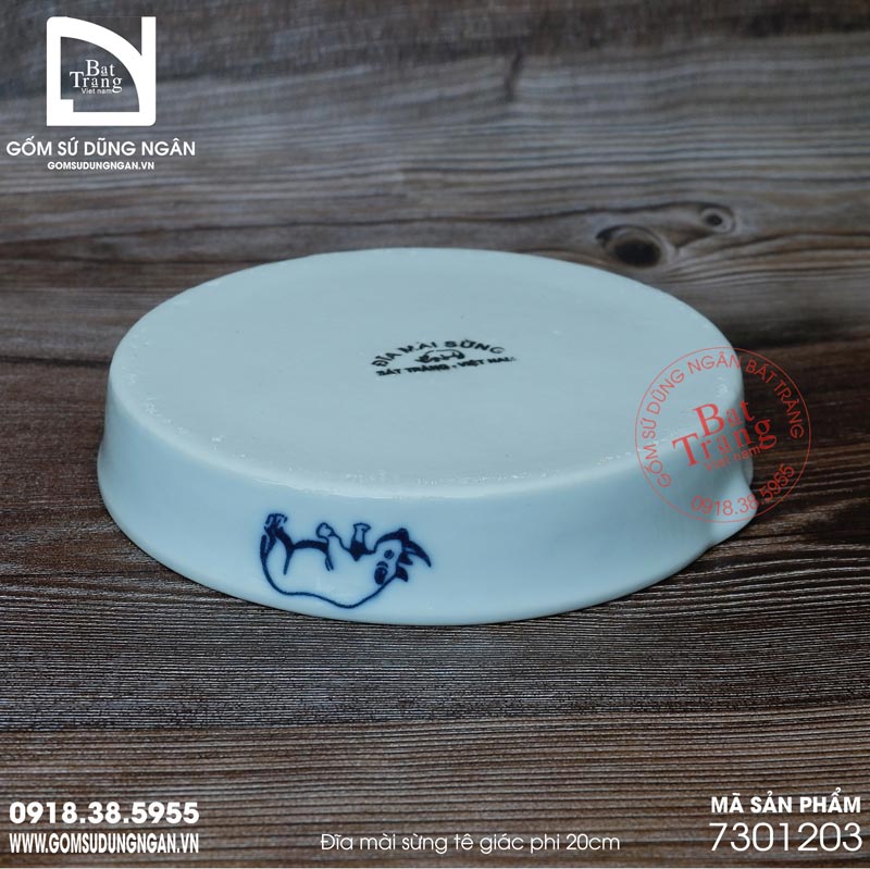 Đĩa mài sừng gốm sứ Bát Tràng