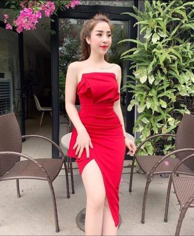 Đầm body xẻ tà ( có mút ngực )