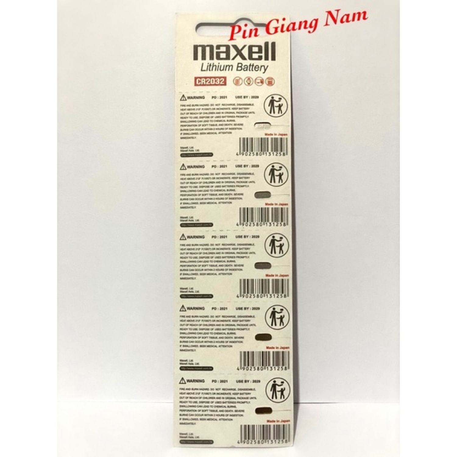 Pin CR2032 Maxell 3V Lithium vỉ 5 viên