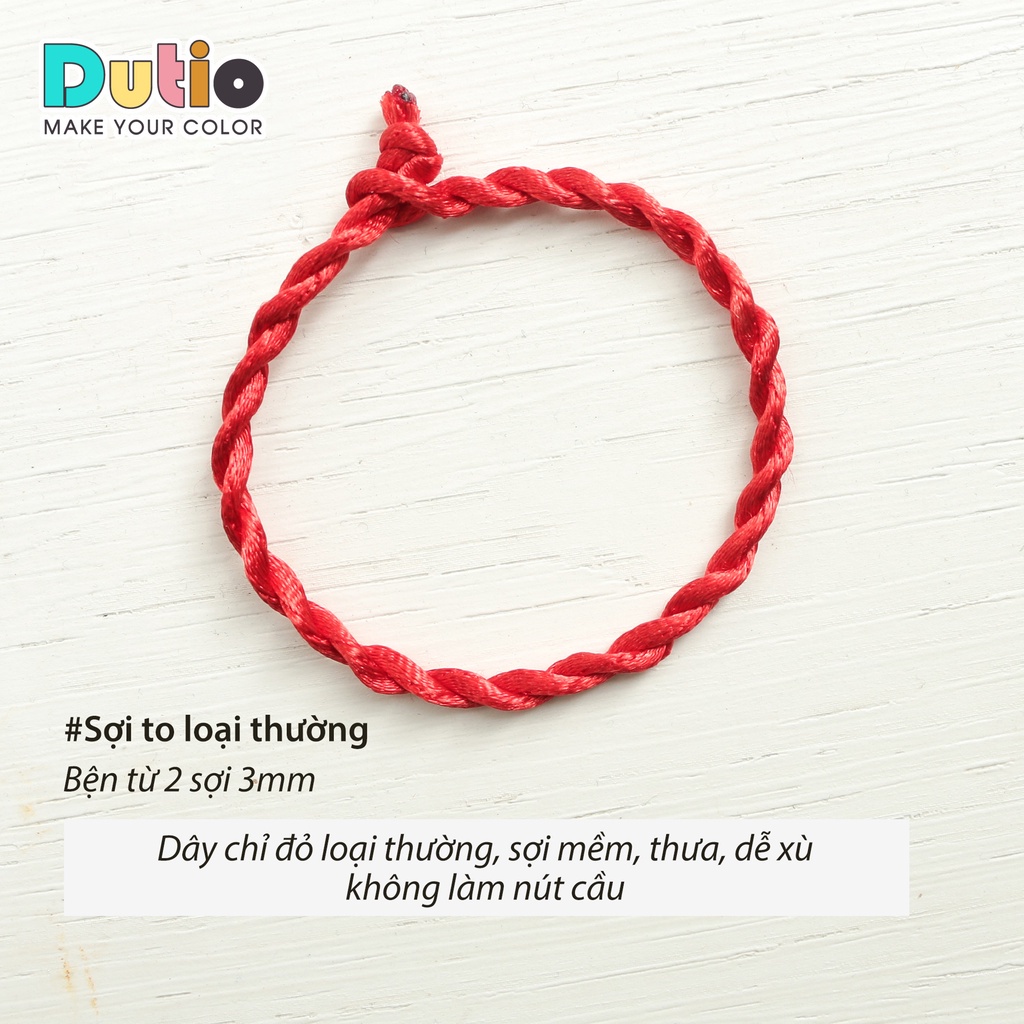 Vòng tay sợi chỉ đỏ may mắn dutio thắt nút quả cầu loại đẹp - vnm003