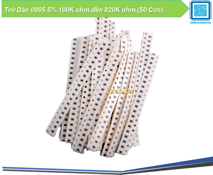 Trở Dán 0805 5% 100K ohm đến 820K ohm (50 Con)