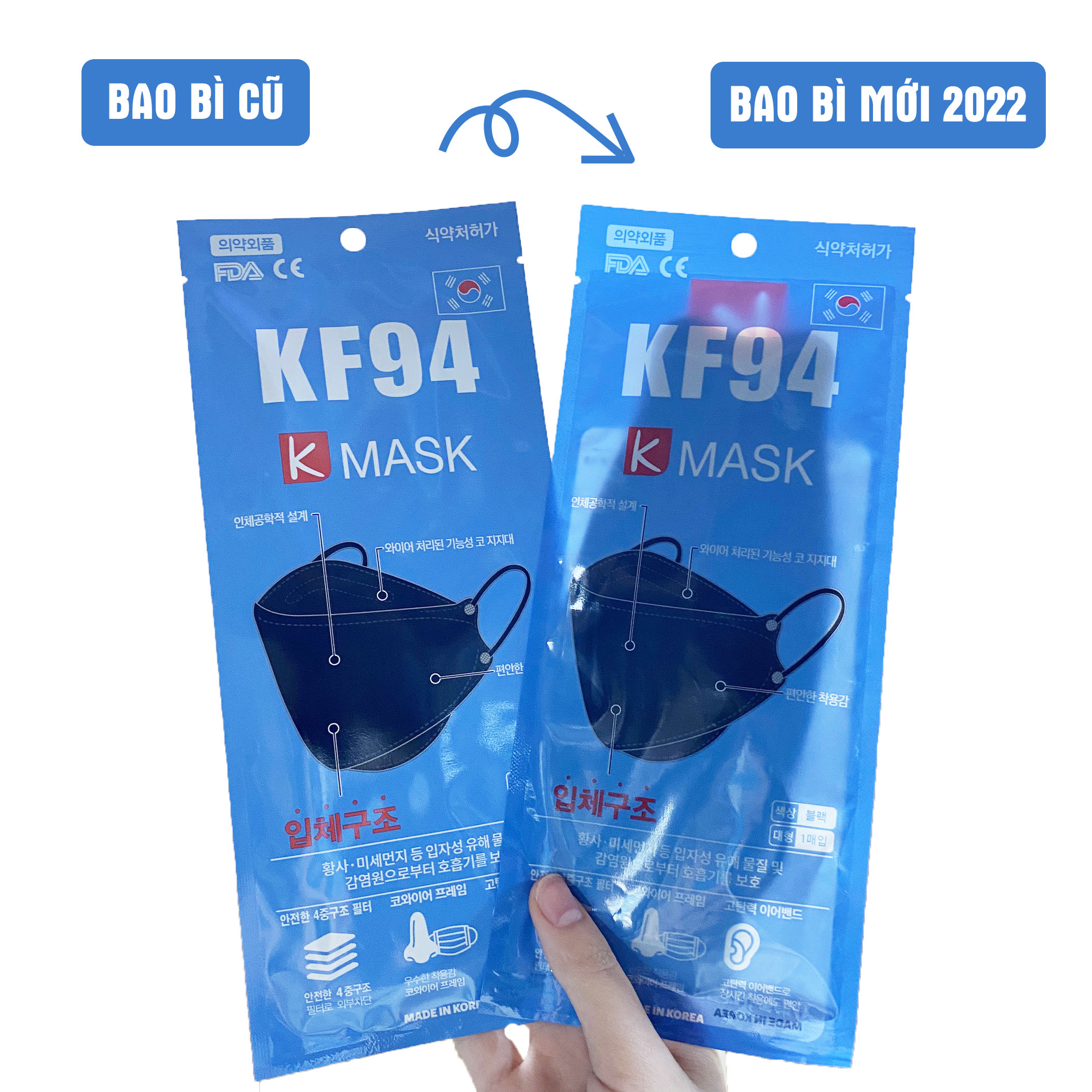 50 CÁI KHẨU TRANG HÀN QUỐC KF94 K-MASK