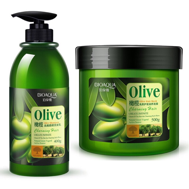 Combo Dầu Gội Dầu Xã Olive Bioaqua
