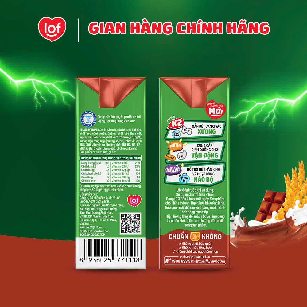 Sữa lúa mạch KUN vị socola thùng 48 hộp x 110ml