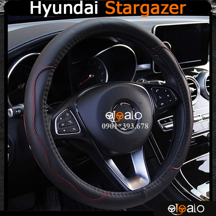 Bọc vô lăng xe ô tô hyundai stargazer da pu cao cấp - otoalo