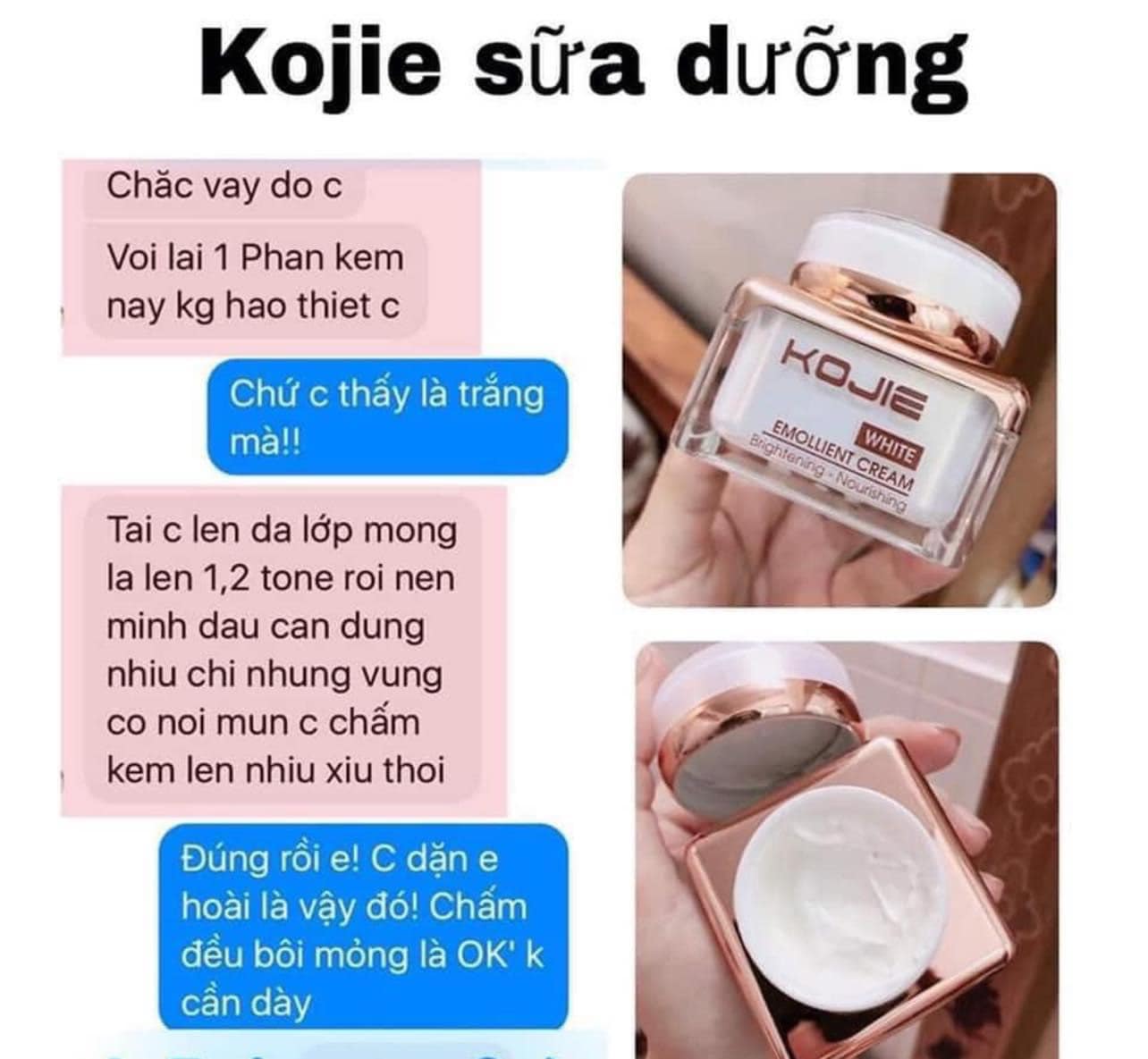 kem kojie trắng da