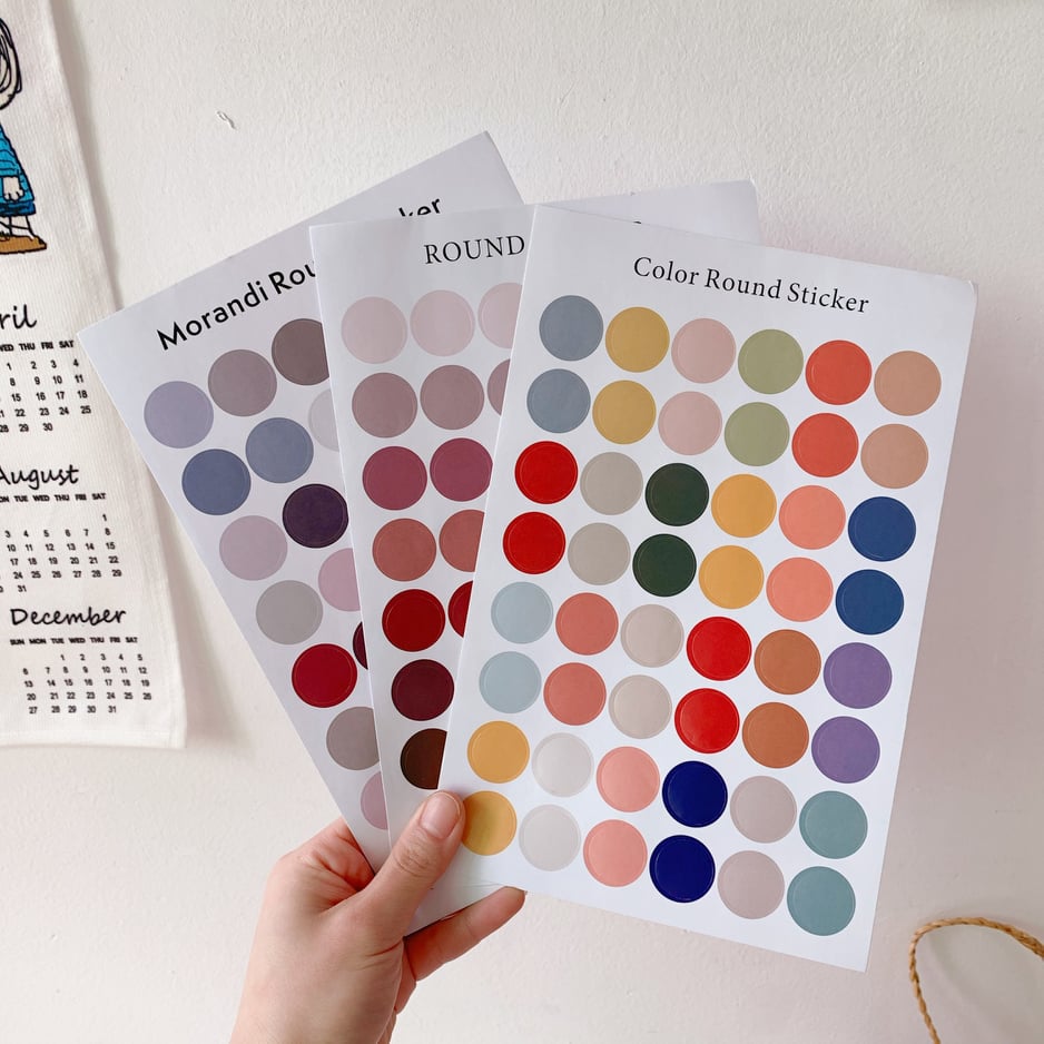 48 Sticker Chấm Tròn trang trí sổ tay planner