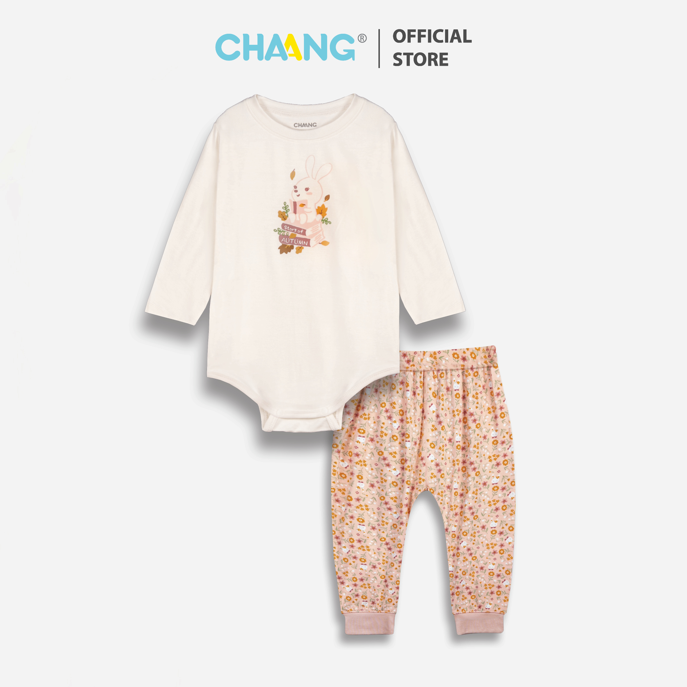 Bộ bodychip dài tay cho bé Park thỏ hồng Chaang