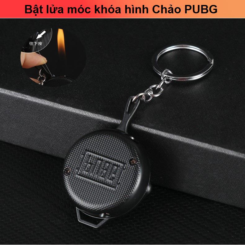 Bật lửa gas móc khóa hình Chảo PUBG ( kim loại )