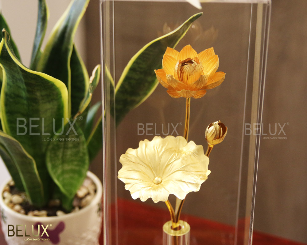 Bình hoa sen mạ vàng 24k 3 nhánh [HOTDEAL]
