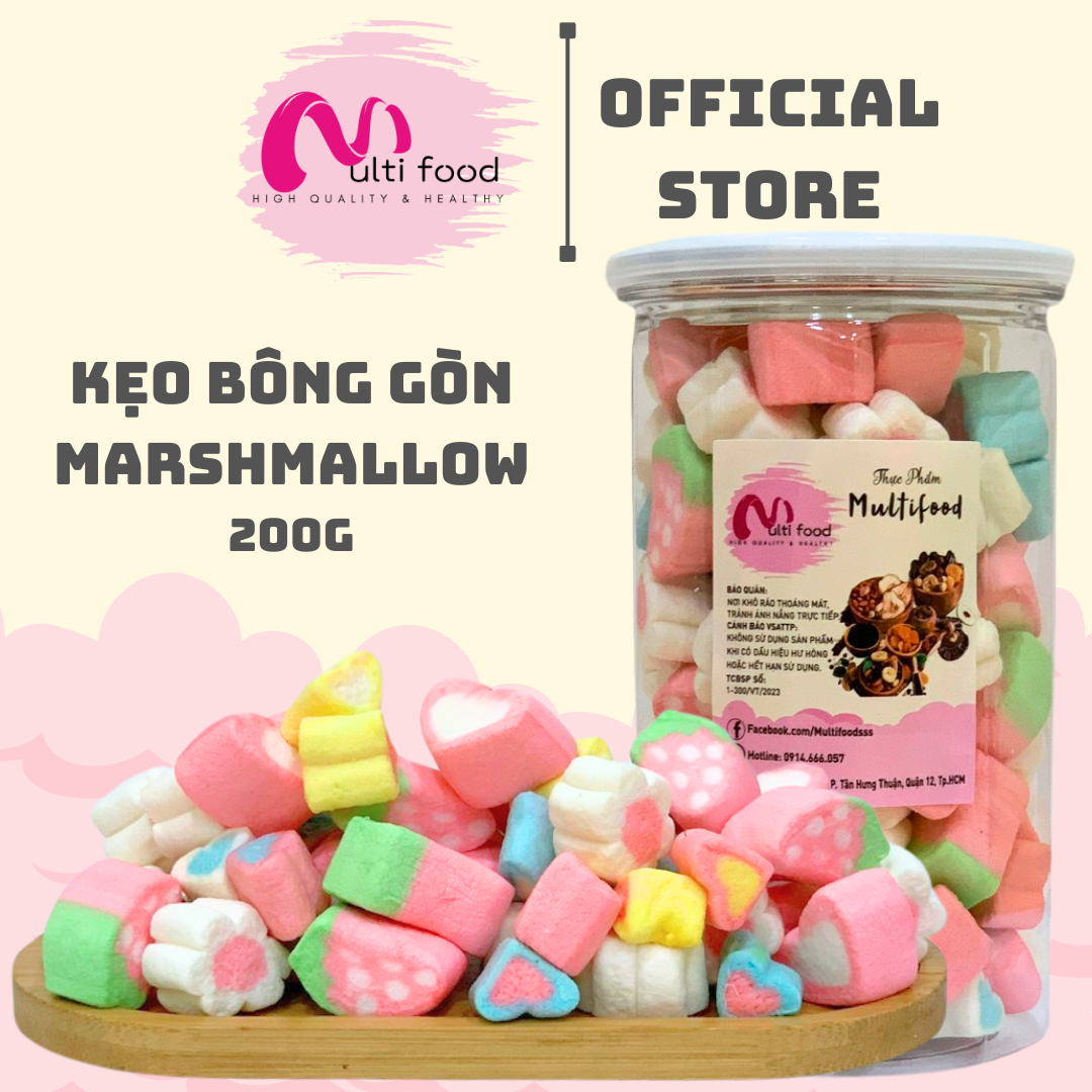200g kẹo bông gòn marshmallow - multifood